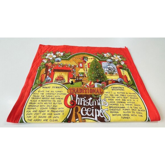 Vintage Vista tea towel, Christmas recipes towel, 100% cotton vintage dishcloth - Picture 5 of 9